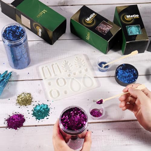 Matio Holographic Chunky Glitter, 7.8oz/220g Silver Craft Glitter - color: L-Silver