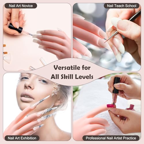 Coitak Manicure Training Hand Nail Kit for Beginners, Flexible Fake Hand