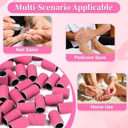 150 Sanding Bands for Nail Drill - 120/180/240 Grit with Drill Bit - size: 6mm