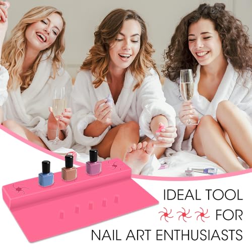 Nail Polish Holder, 2 in 1 Silicone Hand Rest Mat-Rose Red - color: Rose Red