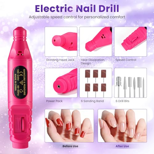 Acrylic Nail Kit for Beginners with Everything in Storage Bag, Bling Purple - color: Single Purple