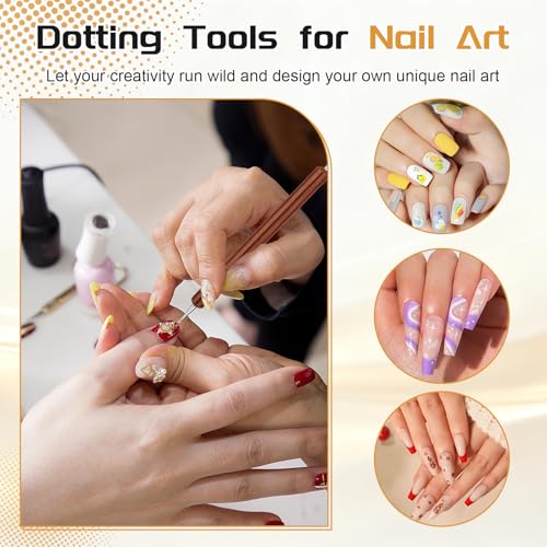 Bupete 5 PCS Nall Dotting Tool, Nail Art Tools Embossing Tool