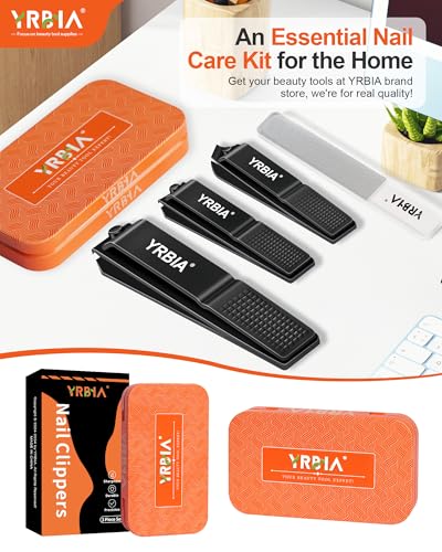 4 Piece Ultra Sharp Nail Clipper Set with Glass File & Tin Box, Black - size: 4-piece set