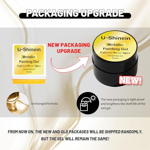 8ml Metallic Painting Nail Polish Gel,Golden Painted Nail Polish - color: Mirror Gold
