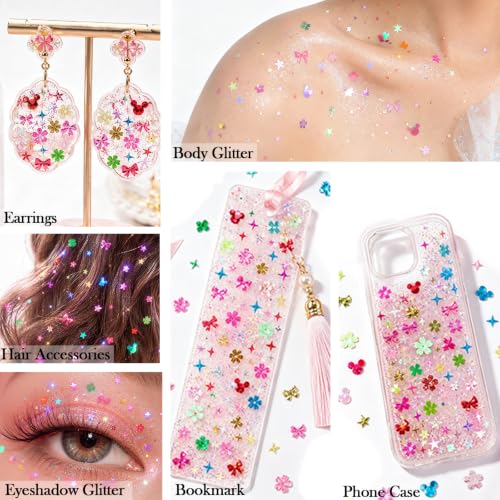 Laza 2.5g Chunky Glitter Cherry Blossom Shaped Confetti Nail Sequins - color: Pearl Pink