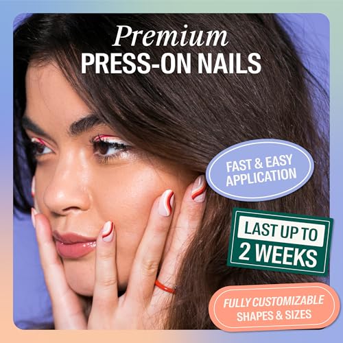 Chillhouse - Chill Tips, Press on Nails Kit - Discoteca (Oval) - 30 Nail Shapes & Sizes - Up to 2 Weeks of Wear - Customizable Fit - Reusable - Latina Founded & Women Owned - Beauty & Self Care - color: Discoteca