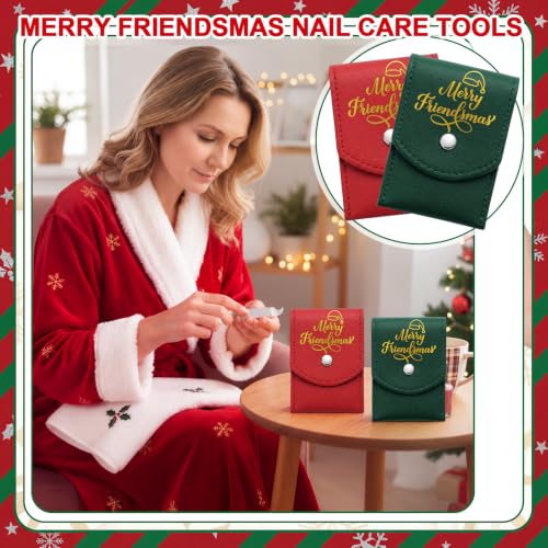 12 Pcs Friends Christmas Ornaments Red and Green Manicure Set Bulk - color: Merry Friendsmas