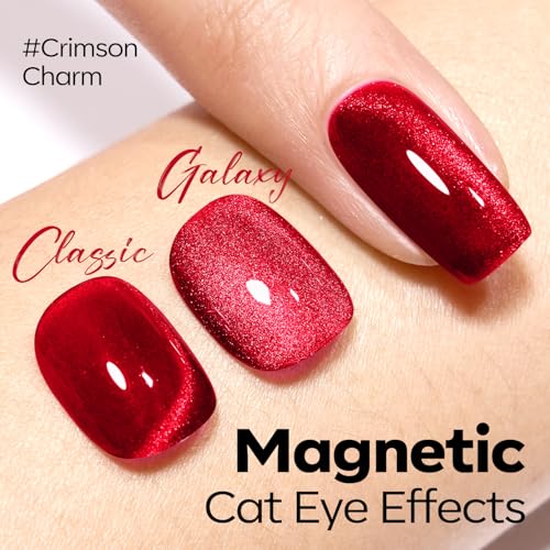 modelones Red Cat Eye Gel Polish Burgundy Red Gel Polish - color: A1-Red Cat eye