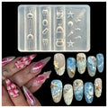 3D Marine Elements Nail Mold Multiple Shapes Teeth Wind Chimes Silicone Nails Molds Accessories Gel Plastic Bag Art Manicure Tools - color: 3D Marine Elements Nail Mold
