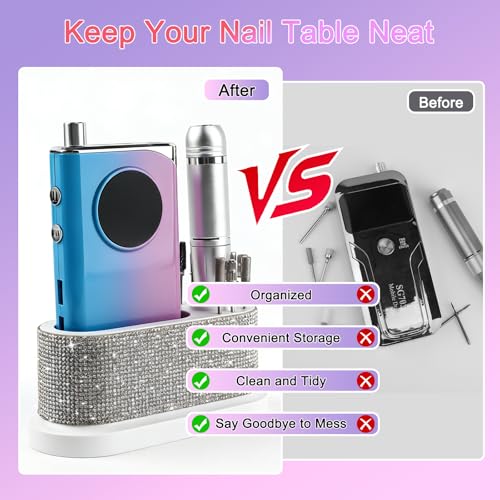 ANGNYA Nail Drill Machine Holder Efile Stand and Organizer Storage Box Case - color: White2