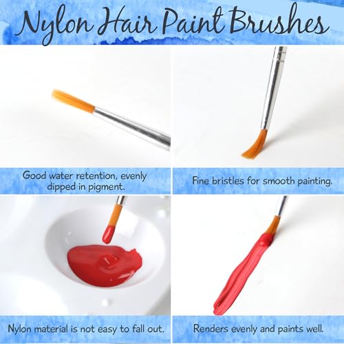 Halobios Small Paint Brushes for Crafts, Paint Brushes Set for Acrylic Painting 30PCS Bulk, Mini Painting Brushes for Kids Adults Oil Watercolor Rock Painting Body Face Nail Art - size: 30-Round