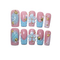Handmade Long Square Press On Nails | Reusable & Salon Quality (O906, M) - color: O906, size: M