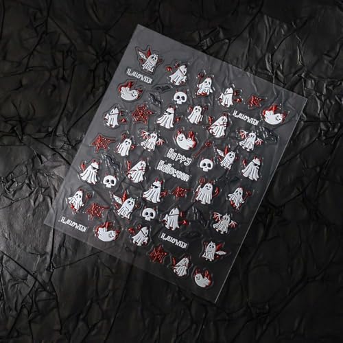 Halloween Ghost Nail Stickers Cute &Spooky Nail Decals - color: Color-39
