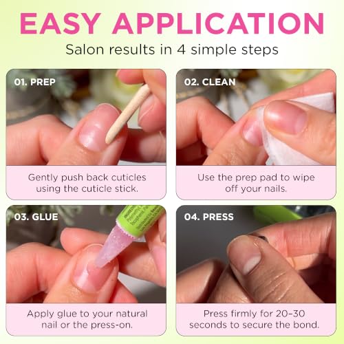 PaintLab First Class Red French Tip Press On Nails, Medium Almond 30pc Nail - color: First Class