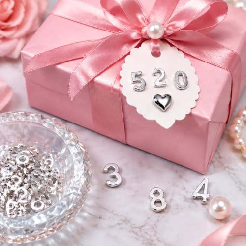 40 Pcs Silver Numbers Nail Charms Shiny Alloy Numbers Nail Rhinestones - color: Silver