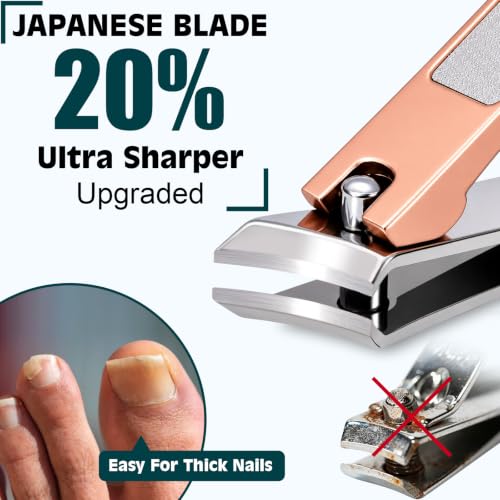 Heavy Duty Toenail Clippers for Thick Ingrown Nails Fingernail Set - color: 8pack - Rose Gold
