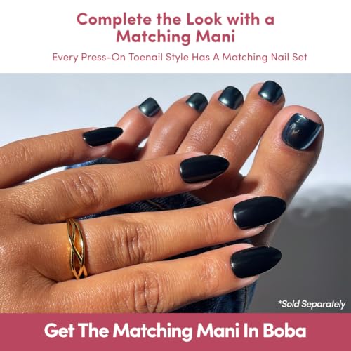 Glamnetic Halloween Press On Toenails, Natural Glazed, Boba - color: 8 - Boba