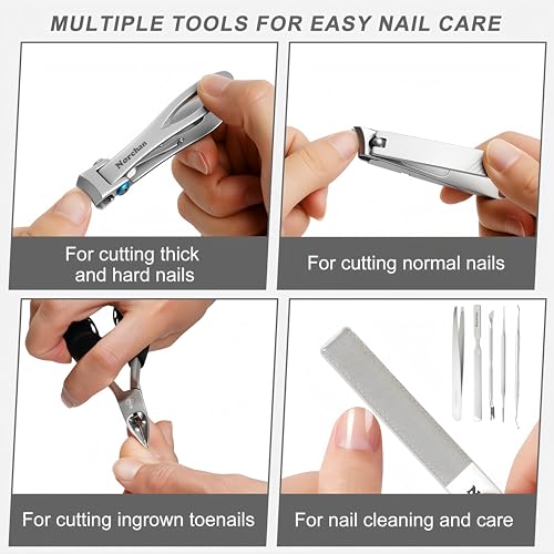 Heavy Duty Toenail Clipper Set for Seniors with Case