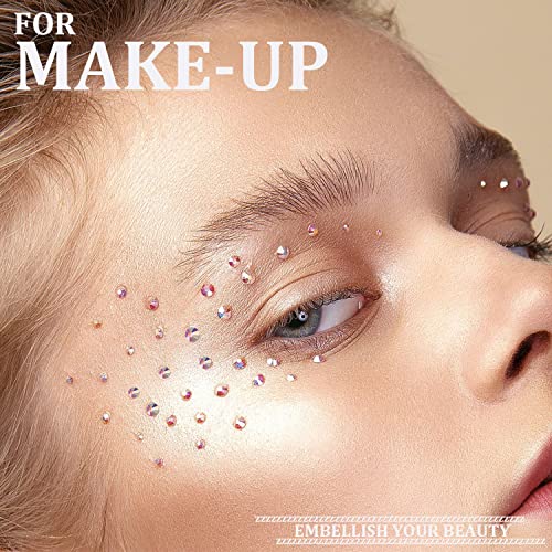 One Pack 2000 Pcs of Flatback Round AB Crystal Rhinestones 6 Sizes (1.5-6 mm) with Nail Art Rhinestone Picker Pencil and Tweezer for DIY and Salon Use - color: 1 Pack - AB