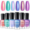 Morovan Nail Polish Set Ombre: Aurora Pearl Charm Iridescent Glitter Gift - color: Ombre