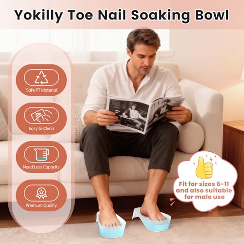 Yokilly Toe Nail Soaking Bowl: Large Size Acetone Proof Toe Soaking Tray - color: Clear