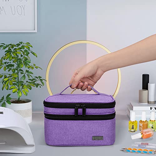 LUXJA Nail Polish Storage Case Holds 20 Bottles, Purple - color: Purple