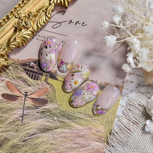 5D Embossed Flower Stickers for Nail Art White Floral Self-Adhesive Pearls Nail Art Decals for Women Nail Supplies Art Design Stickers (to4026) - style: to4026