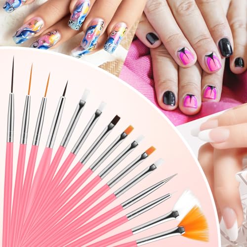 25Pcs Nail Art Brushes Set, Palette, Stand & Dual Pen