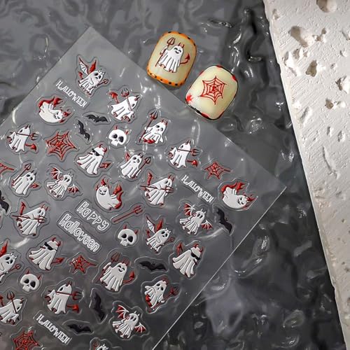 Halloween Ghost Nail Stickers Cute &Spooky Nail Decals - color: Color-39