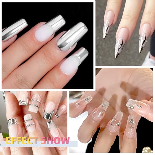 8ml Metallic Painting Nail Polish Gel,Ultra Mirror Silver - color: Ultra Mirror Silver