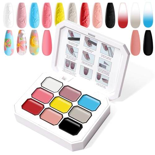 Gradient Painting Gel, 9 Colors Ombre Gel Nail Polish Oil - color: Artistic Inspiration