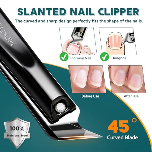 Heavy Duty Toenail Clippers for Thick Ingrown Nails Fingernail Set (5Pack - Ebony) - color: 5pack - Ebony