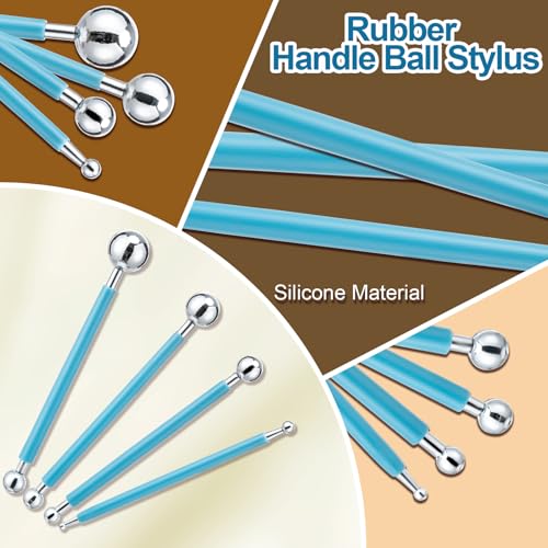 Amrules 14Pcs Double-Ended Stainless Steel Dotting Tools with Multiple Size - color: Lightyellow-Dotting-14Pcs