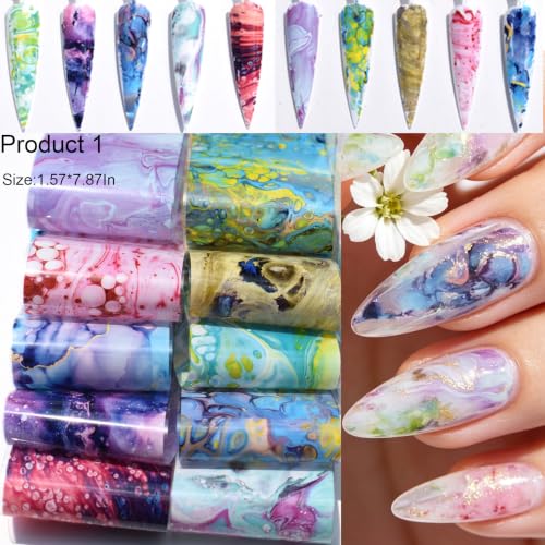 Nail Transfer Foil Sheets,60Pcs Plaid Holographic Nail Foil Stickers (3)