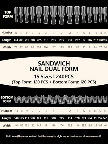 EBANKU Original Sandwich Nails Dual Forms - color: Short Coffin-A