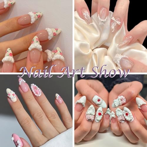 Laza 4pcs Cream Chain Silicone Nail Art Molds Multiple Rabbit Nail Molds - color: Cream Chain