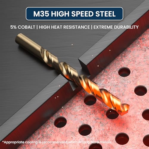LU&MN M35 Jobber Drill Bits, 1/8", 10 Pcs - size: 1/8 in