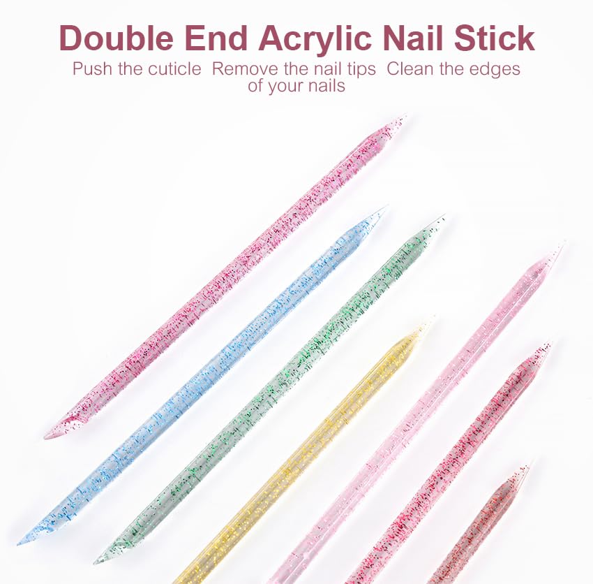 100Pcs Disposable Nail Sticks Double-End Nail Cuticle Pusher Remover Nail Care Stick Cleaning Stick for Fingernail Manicure Pedicure Tool (Rose Red) - color: Rose Red