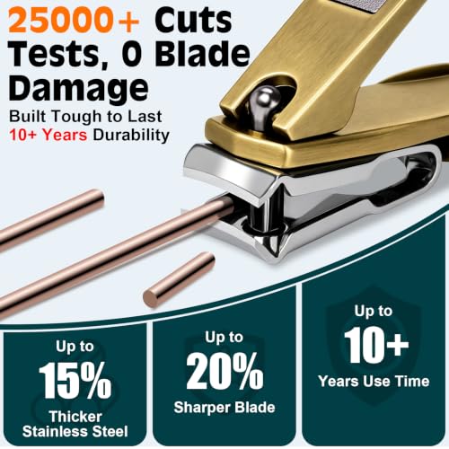 Heavy Duty Toenail Clippers for Thick Ingrown Nails Fingernail Set - color: 8pack - Antique Bronze