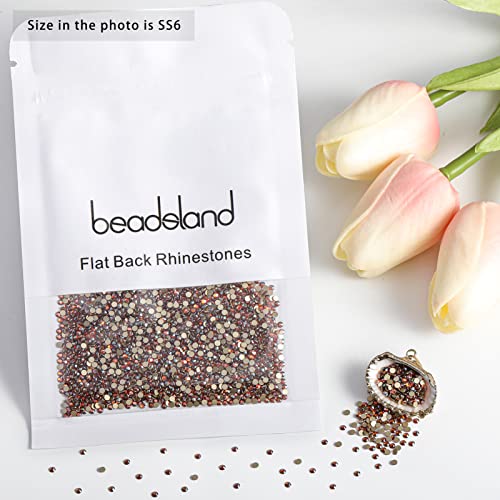 Beadsland Flat Back Crystal Rhinestones,Amber, SS6, 1440pcs - color: Amber, size: SS6/1440pcs