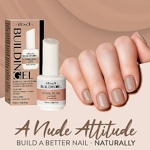 IBD Building Gel, Hard Gel Nail Extension, Cool Nude, Soak-Off, Nail Builder Strengthener, 0.5 fl oz - color: Cool Nude