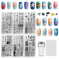 6 Sheets Nail Stamping Plate Nautical Sea Nail Art Stamp - color: Marine Life Elements