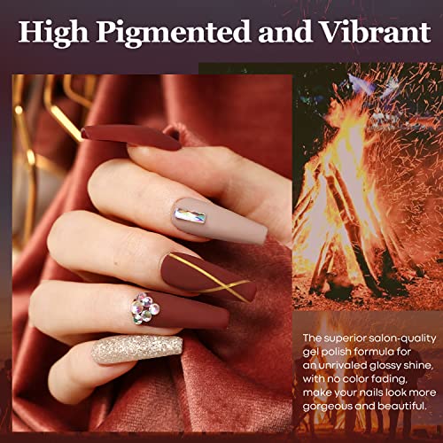 modelones 2 Pcs 15ml Nude Gel Nail Polish Kit, Vibrant Holiday Gel Polish Set Soak Off - color: Nude