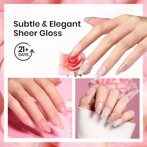 Beetles Dip Powder Nail Kit, 4 Colors Nude White Pink Glitter - color: 0-0-Blush Champagne