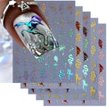 Halloween Dragons Nail Stickers for Nail Art, Laser Nail Decals 5Sheets - color: Halloween 14