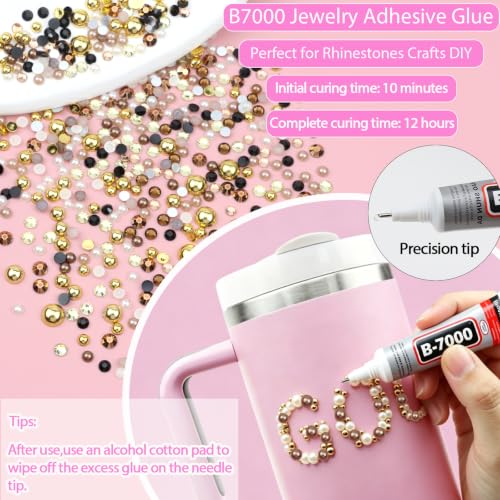Brown Bedazzling Kit Flatback Rhinestones Pearls Gems for Crafts - color: 16-Brown
