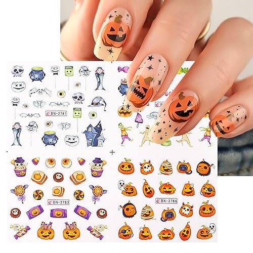 Halloween Nail Art Stickers Water Transfer Nail Stickers Holiday Decoration - style: Ghost