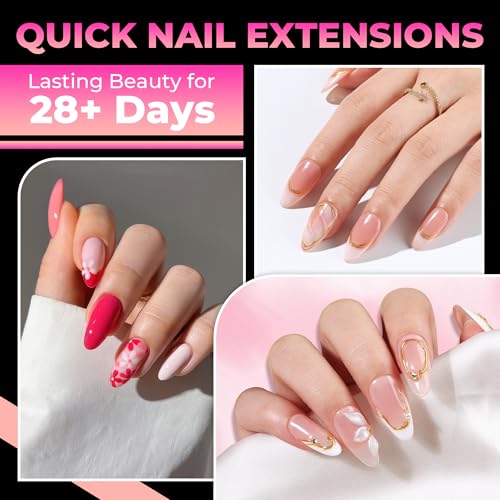 UNA GELLA 510Pcs Almond Gel Nail Tips 15 Sizes Pre-Etched Full Cover