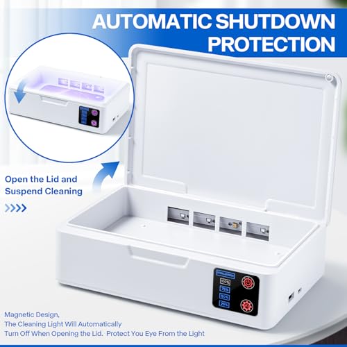 Nail Tool Cleaner Box, With Blue Light Portable USB Charge