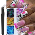 Holographic Letter Number Glitter Flakes Alphabet Nail Sequins 6 Grids - color: Style05